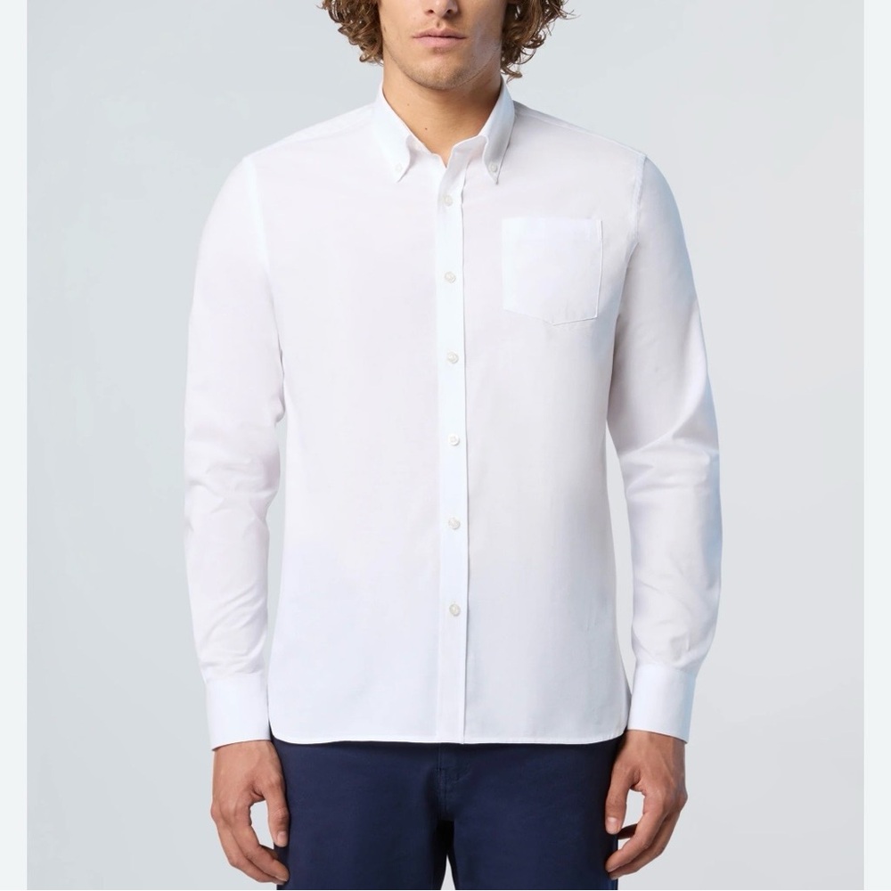 North Sails Men’s White‎ Cotton Classic Oxford Button Down Shirt Size Large